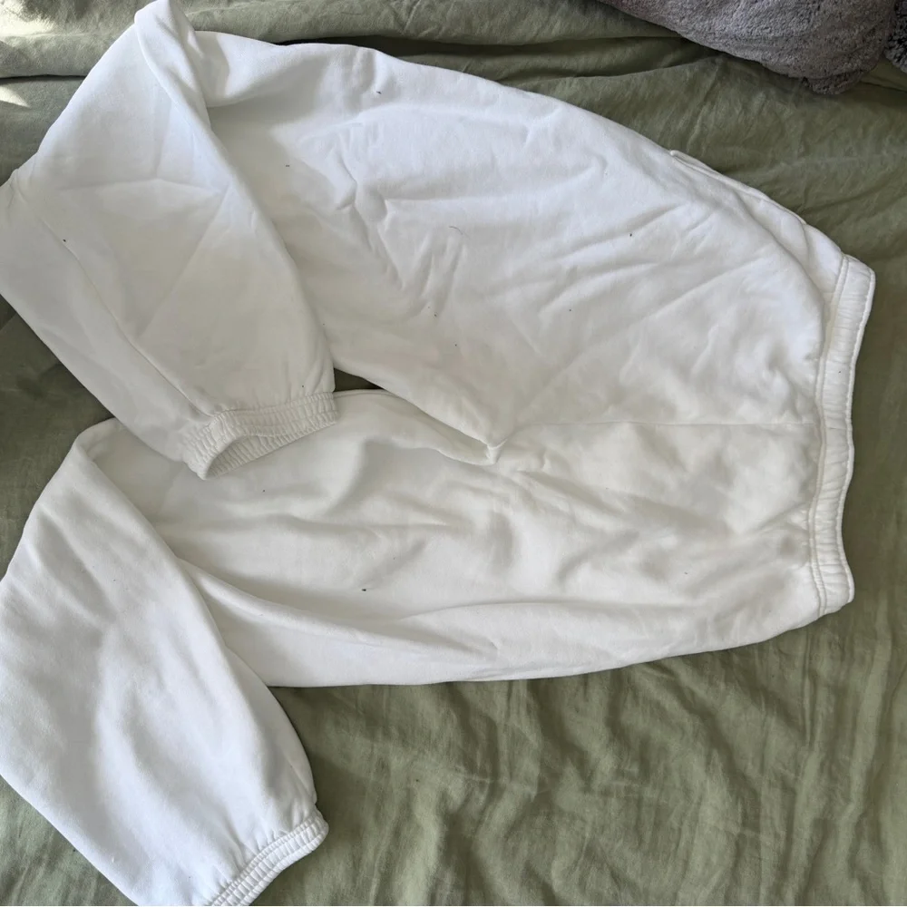 Aritzia White Cozy Fleece Sweatpants - Picture 5 of 5